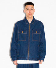 Load image into Gallery viewer, EMBROIDERY ZIPPED DENIM JACKET