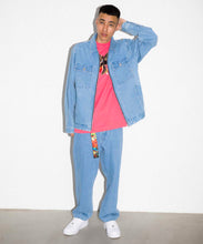 Load image into Gallery viewer, EMBROIDERY ZIPPED DENIM JACKET