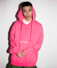 Load image into Gallery viewer, EMBROIDERY LOGO HALF ZIP HOODED SWEAT
