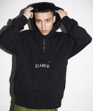 Load image into Gallery viewer, EMBROIDERY LOGO HALF ZIP HOODED SWEAT
